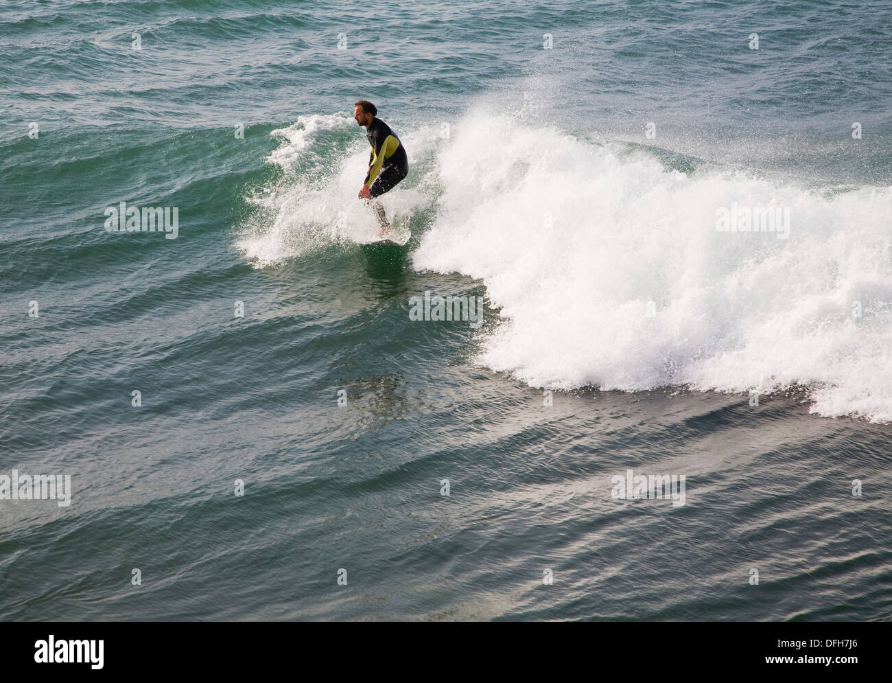 Surfing Porthleven Cornwall England Stock Photo - Alamy