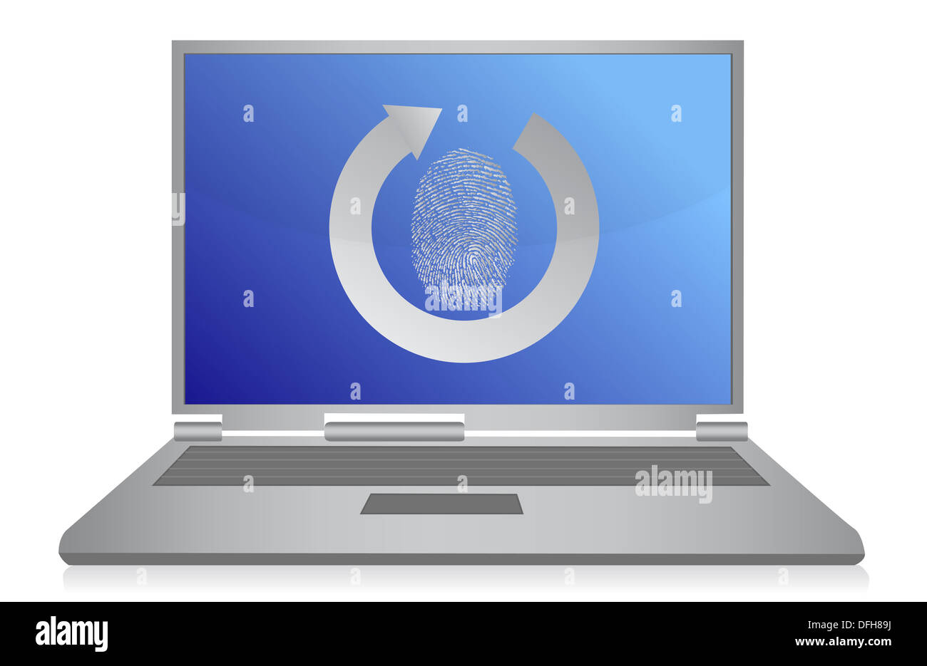 computer fingerprint security illustration design over white Stock Photo