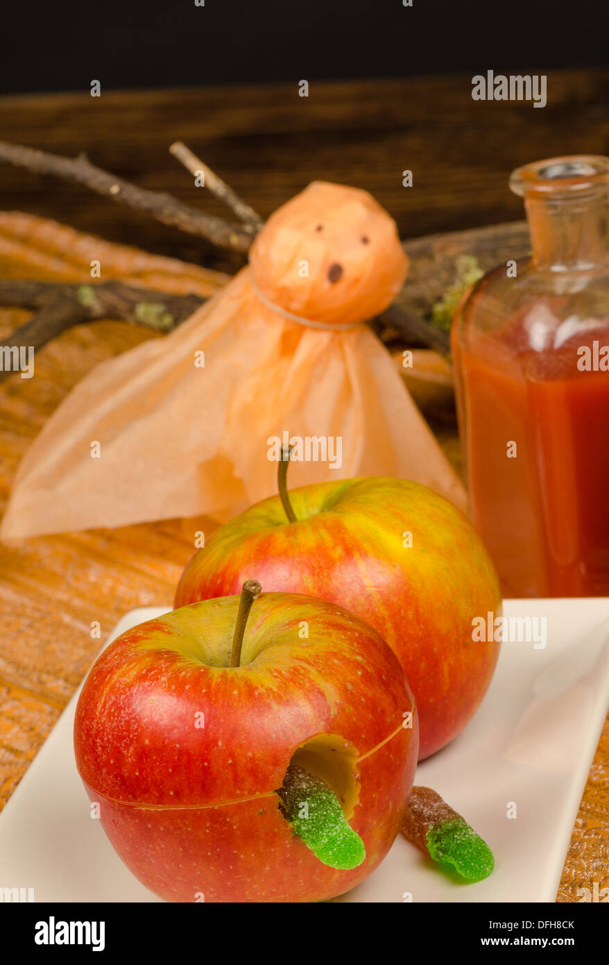 Rotten Apple with a Large Worm Stock Image - Image of oozing, overripe:  80511937