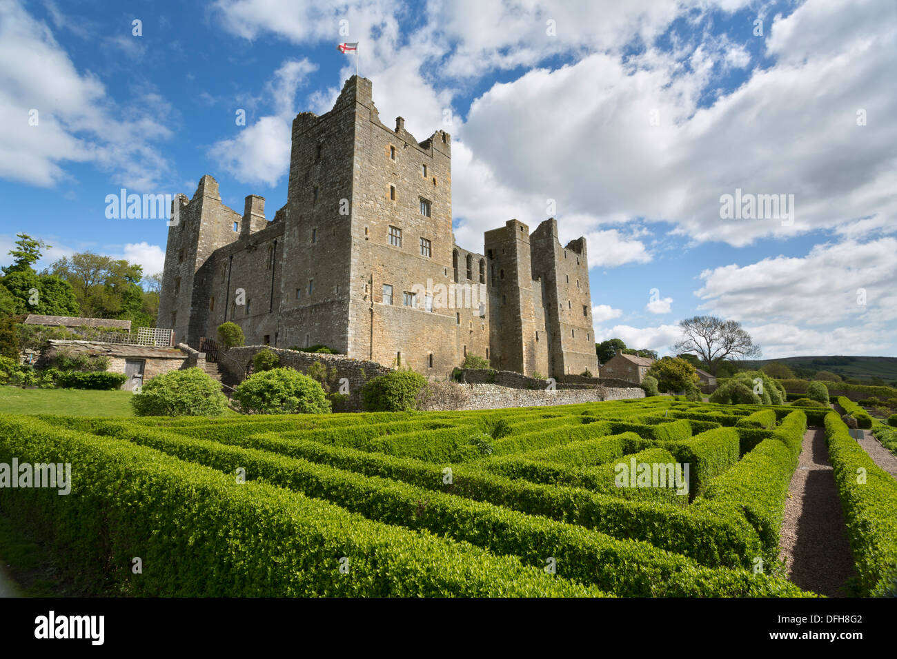 Bolton Castle in Wensleydale, The Yorkshire Dales, England. Stock Photo