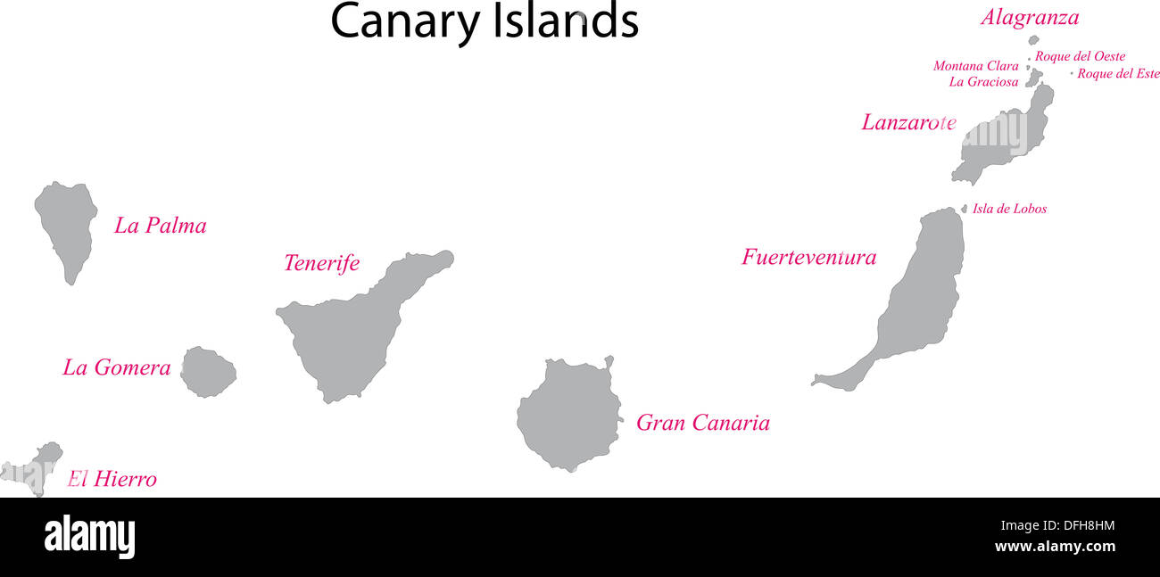 Canary Islands map Stock Photo