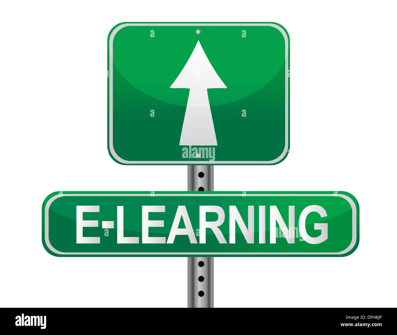 Fun Elearning Sign E-learning illustrated sign over a white background Stock Photo - Alamy