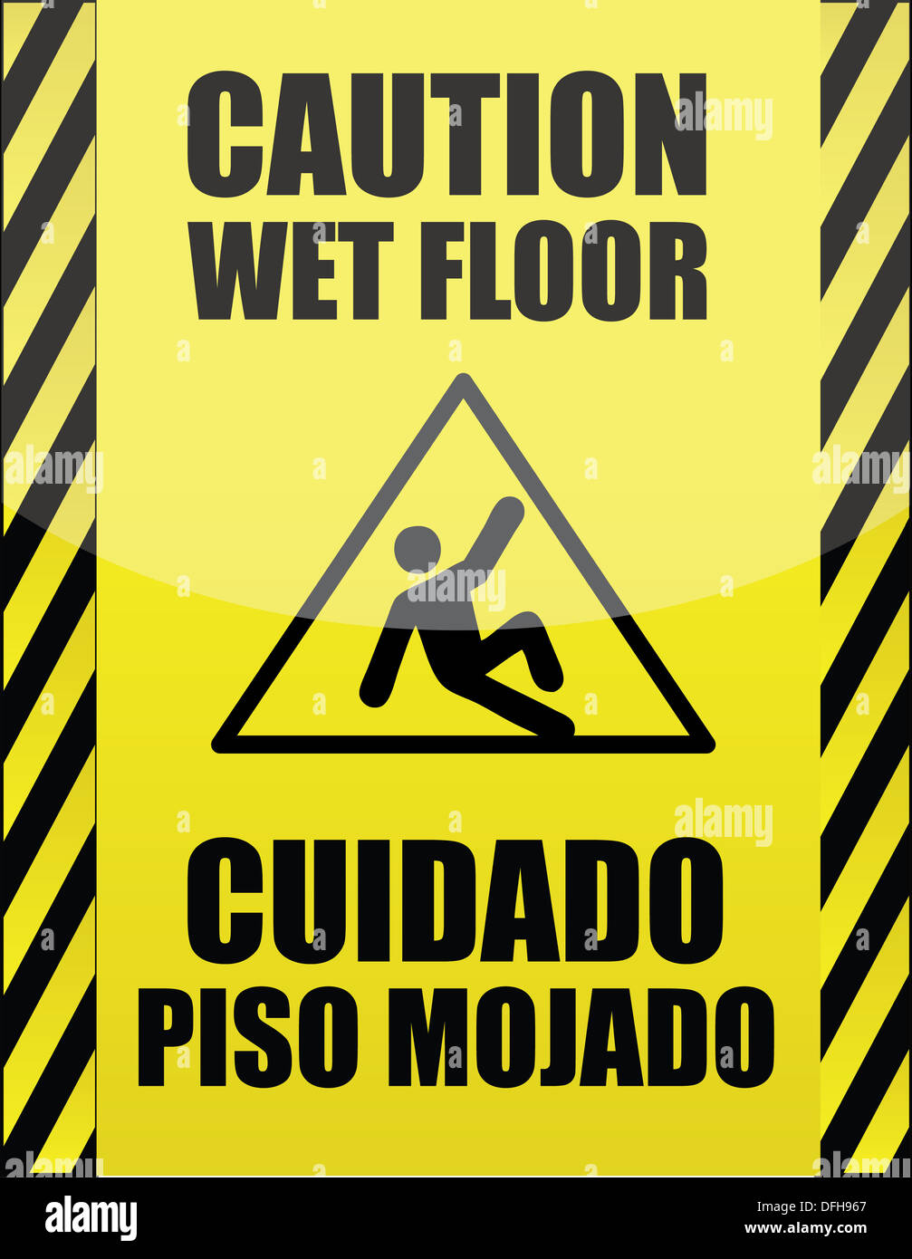 English And Spanish Wet Floor Sign Stock Photo 61231359 Alamy