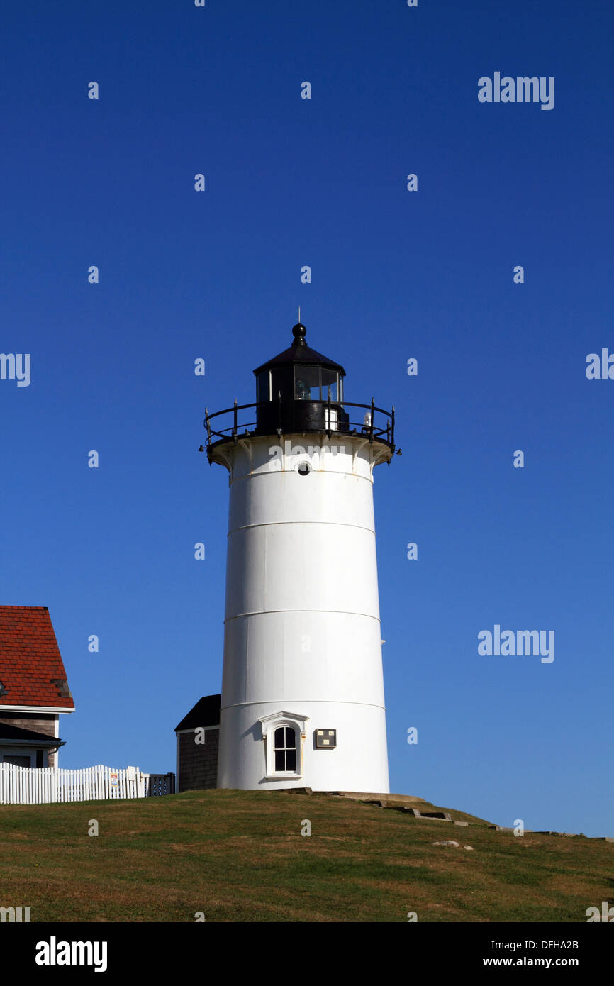 Nobska Point Lighthouse, Woods Hole, Cape Cod, Massachusetts, USA Stock