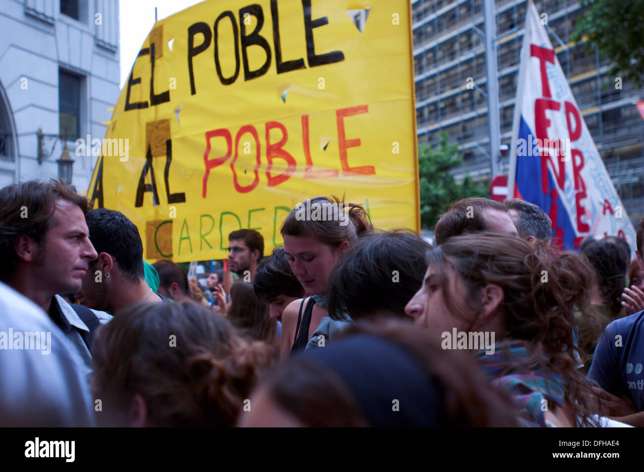 -Crowds of People, Indignants Movement 15M- Barcelona (Spain Stock