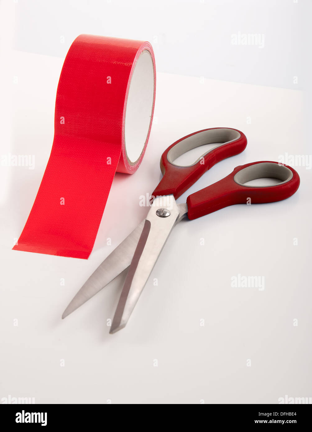 Symbol of cutting red tape of legal matters Stock Photo