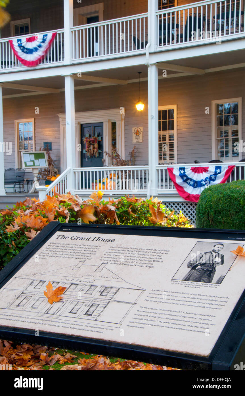 Grant House with interpretive board, Vancouver National Historic