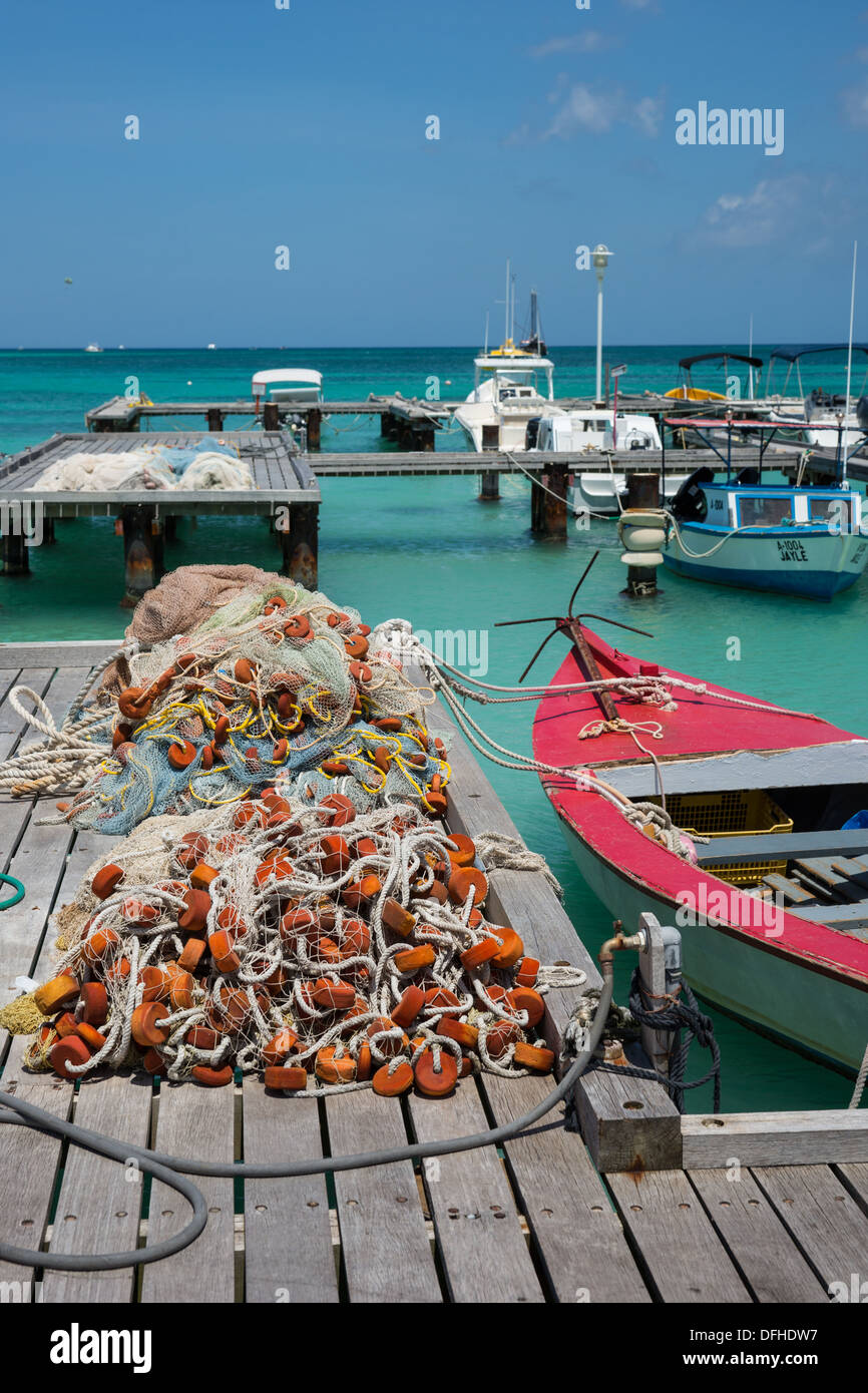 Hadicurari Beach Fishermen S Dock Aruba Fishing Nets Stock Photo Alamy