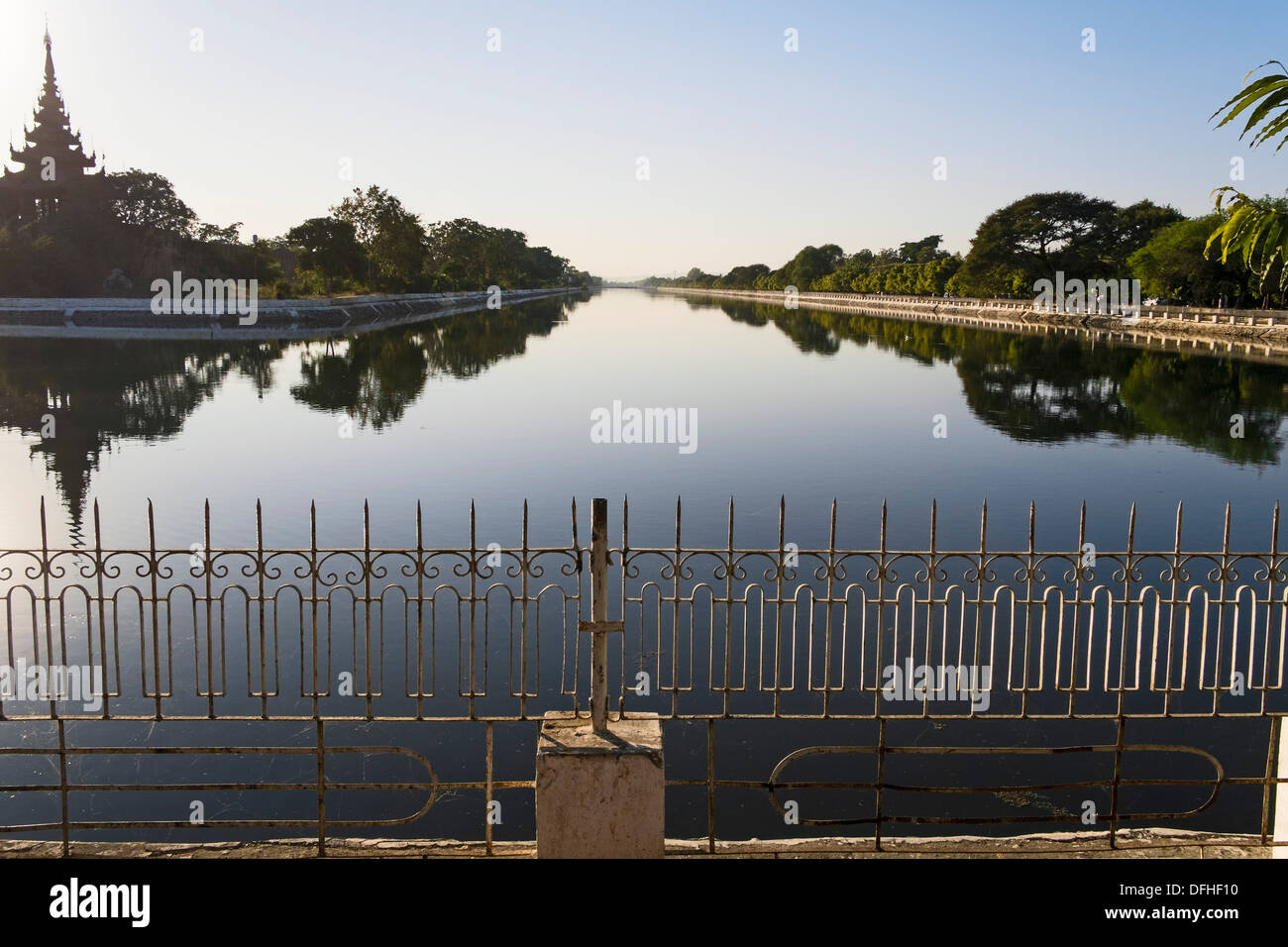 Canal at Mandalay Palace, Mandalay, Shan-State, Myanmar, Asia Stock Photo