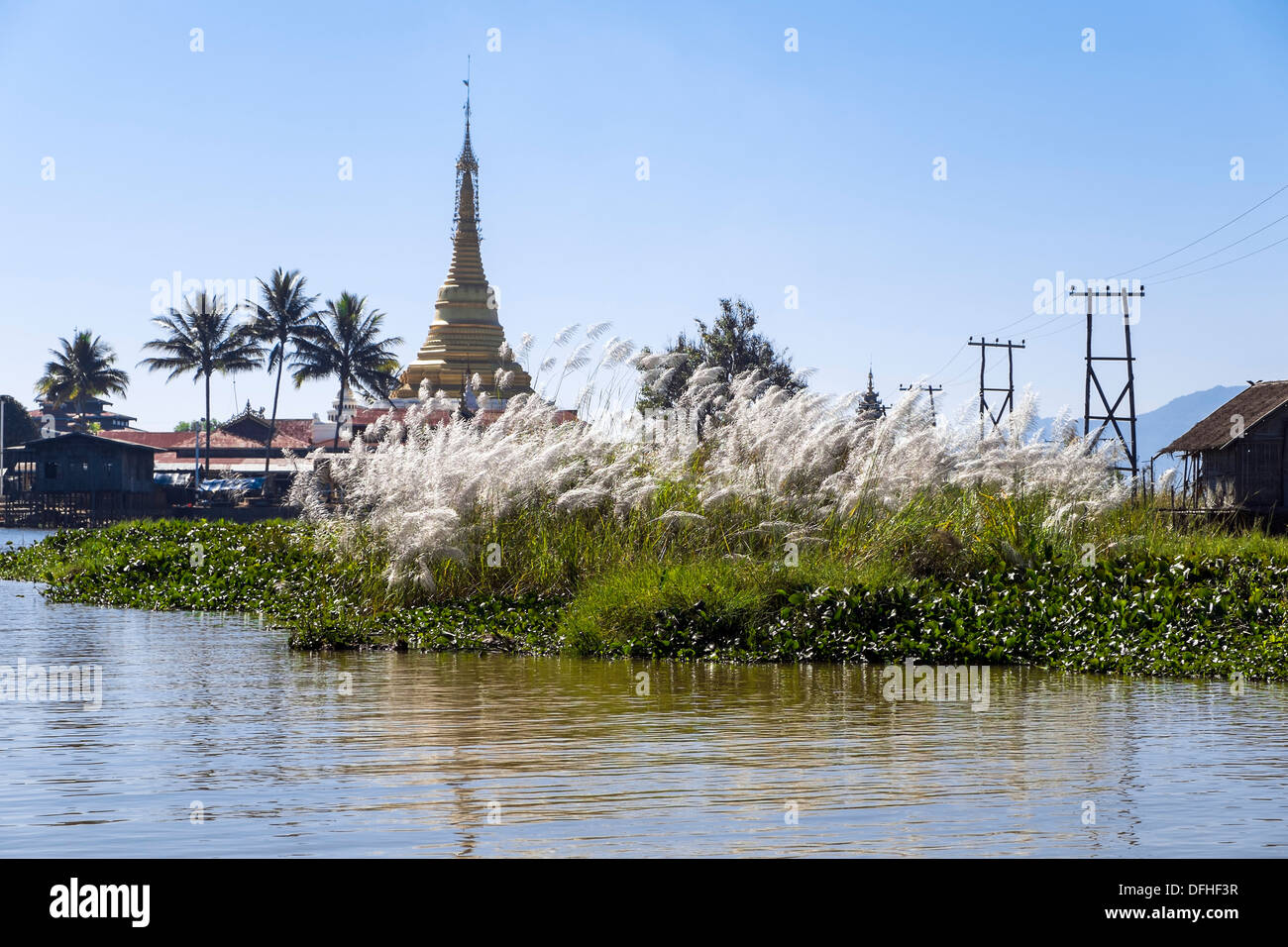Pagoda at Inle Lake, Myanmar, Asia Stock Photo