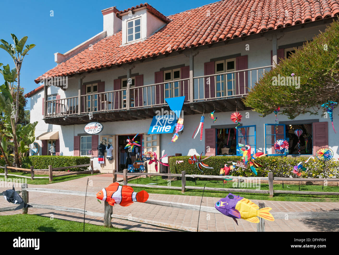 California, San Diego, Seaport Village, kite shop Stock Photo Alamy