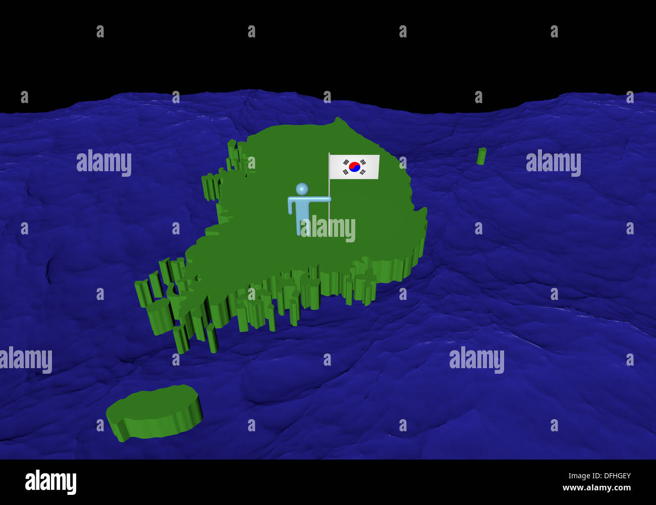 South korea map with flag hi-res stock photography and images - Alamy