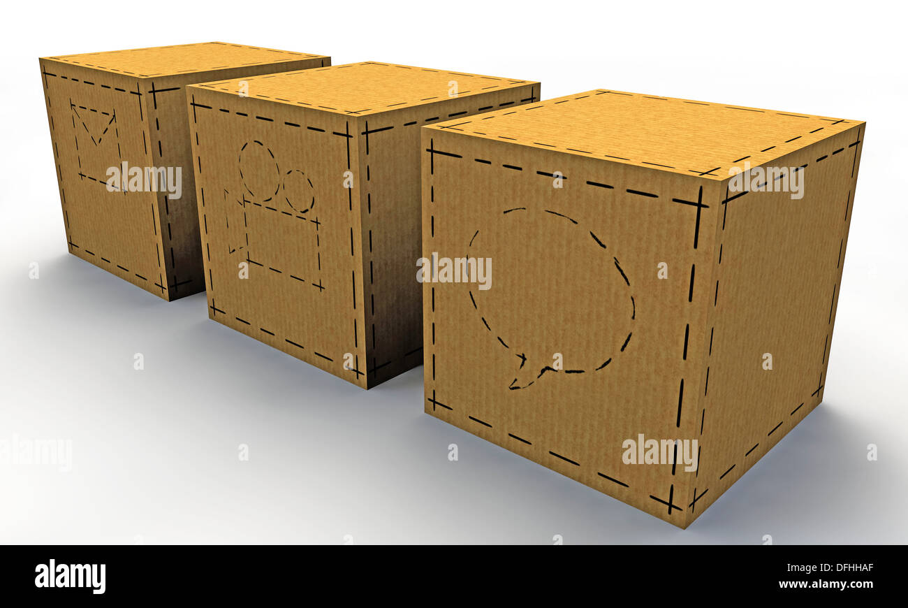paper boxes isolated on white background Stock Photo - Alamy