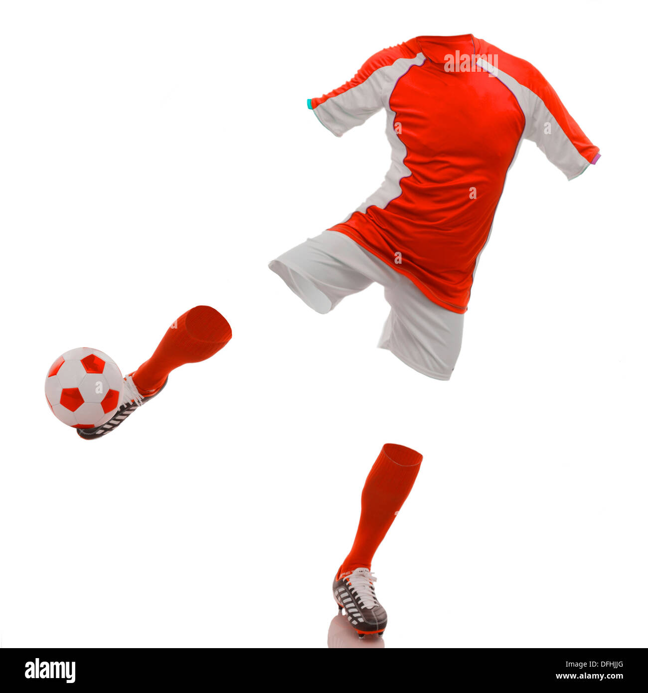 invisible soccer player shot in studio background Stock Photo Alamy