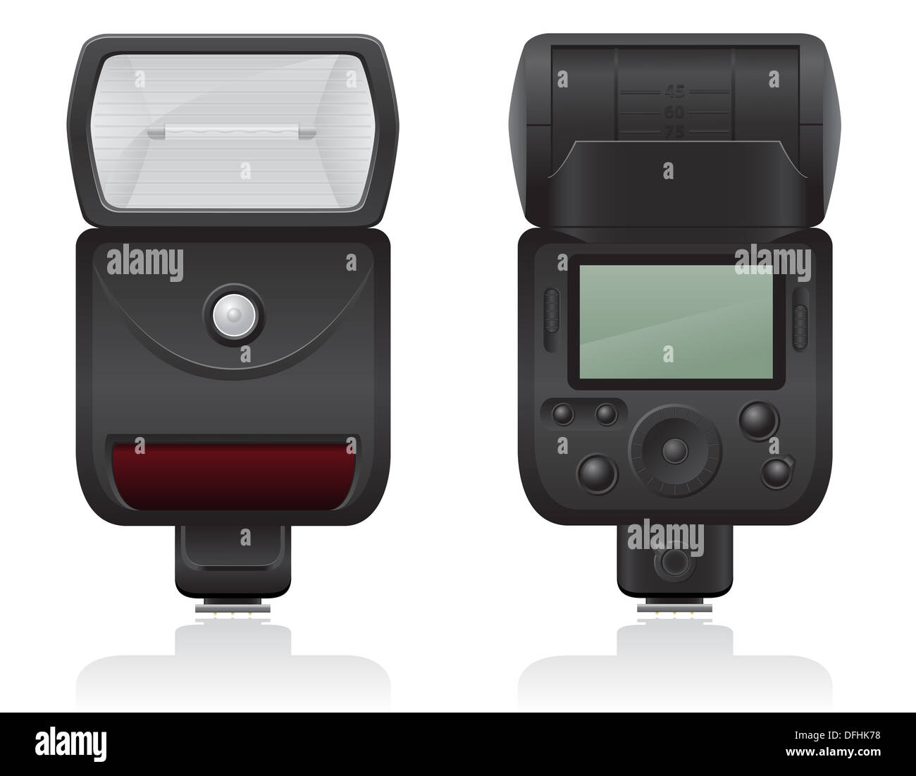 flash photo camera illustration isolated on white background Stock ...