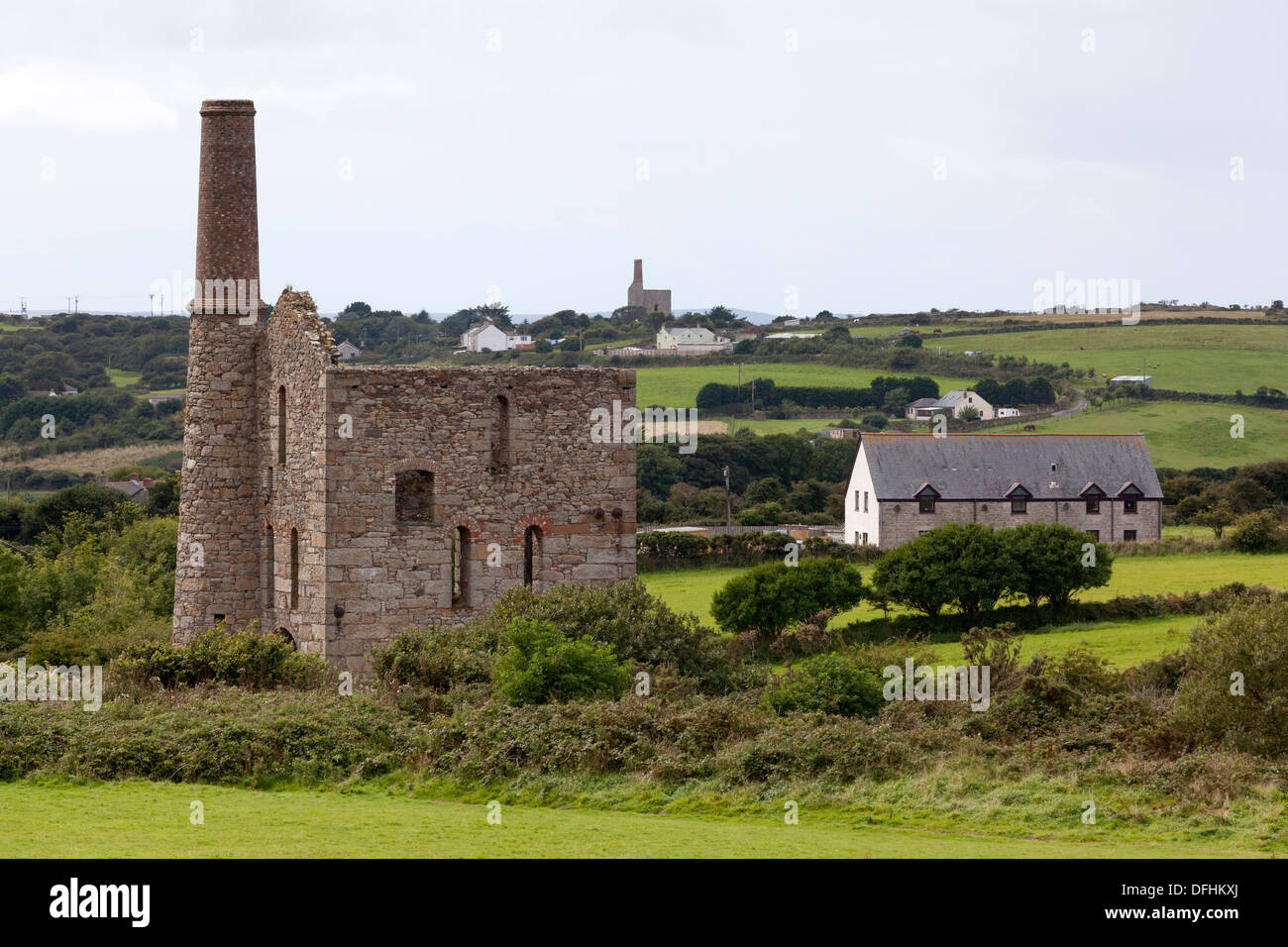 Disused mining engine houses, Four Lanes, Cornwall Stock Photo Alamy