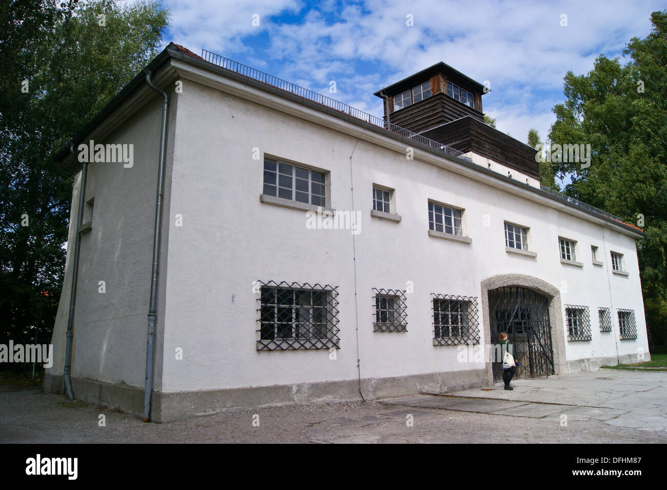 Guardhouse of Dachau KZ-lager concentration camp, Dachau, Munich, Bayern, (Bavaria), Germany Stock Photo
