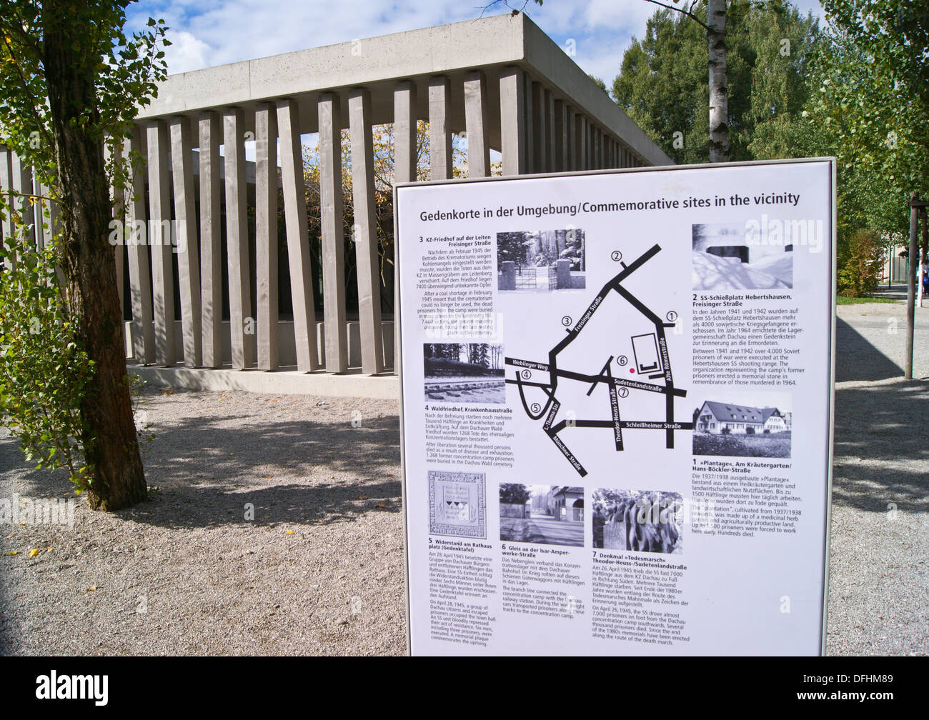 KZ-Gedenkstatte, memorial museum building, Dachau KZ-lager concentration camp, Dachau, Munich, Bayern, (Bavaria), Germany Stock Photo