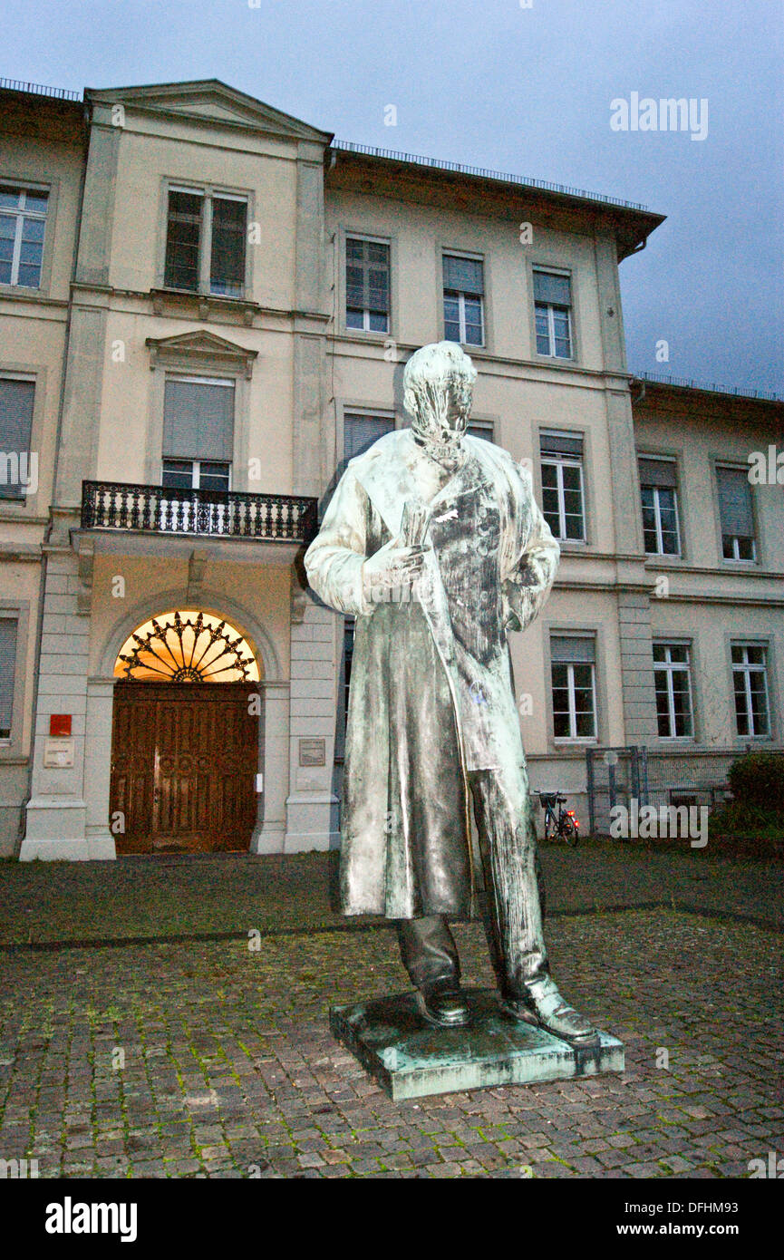Statue of Robert Bunsen outside Friedrichsbau, Hauptstrasse, Heidelberg, Baden- Wuerttemberg, Germany Stock Photo