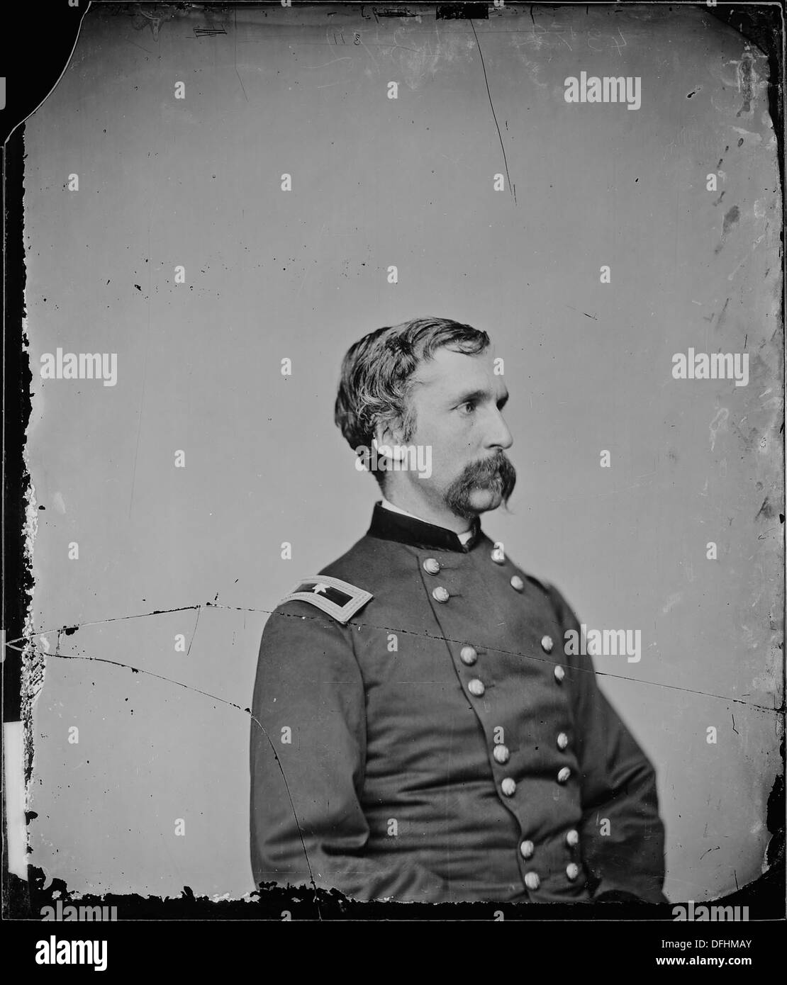 A portrait of General Joshua L. Chamberlain, a prominent Union officer and hero at the Battle of Gettysburg, celebrated for his leadership and bravery. Stock Photo