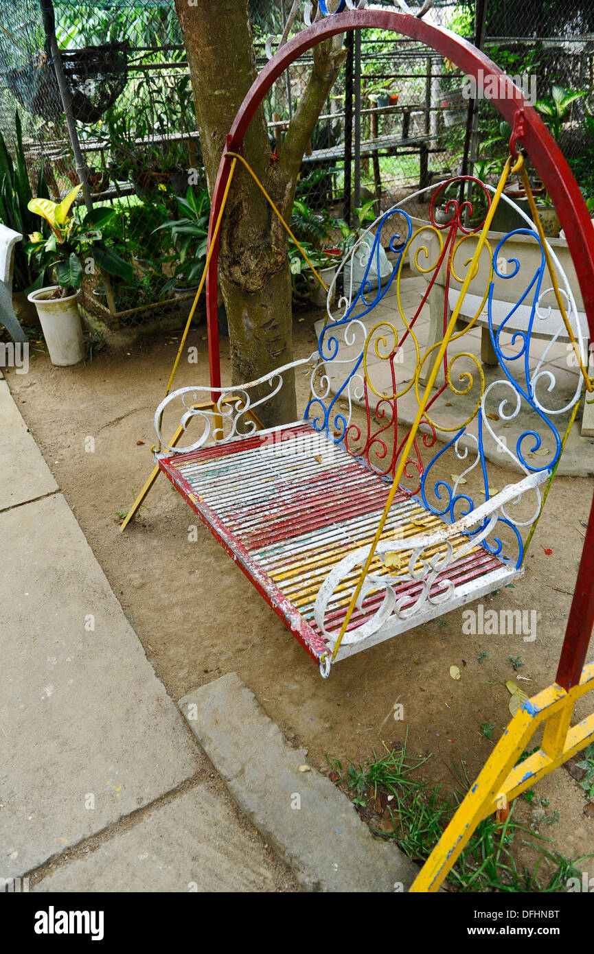 Painted Metal Swing Seat Stock Photo 61240924 Alamy