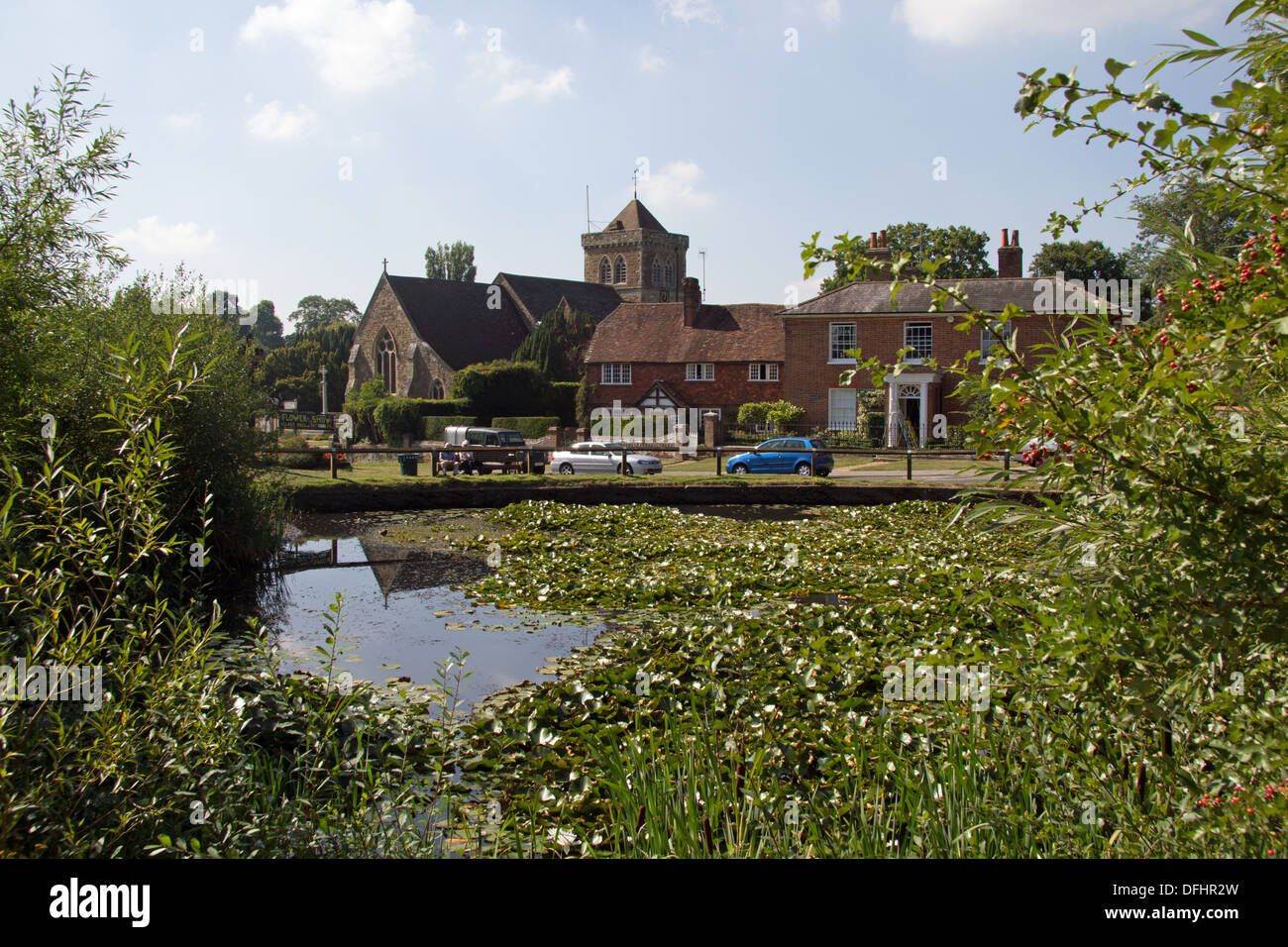 The pond in Chiddingfold Surrey England Stock Photo