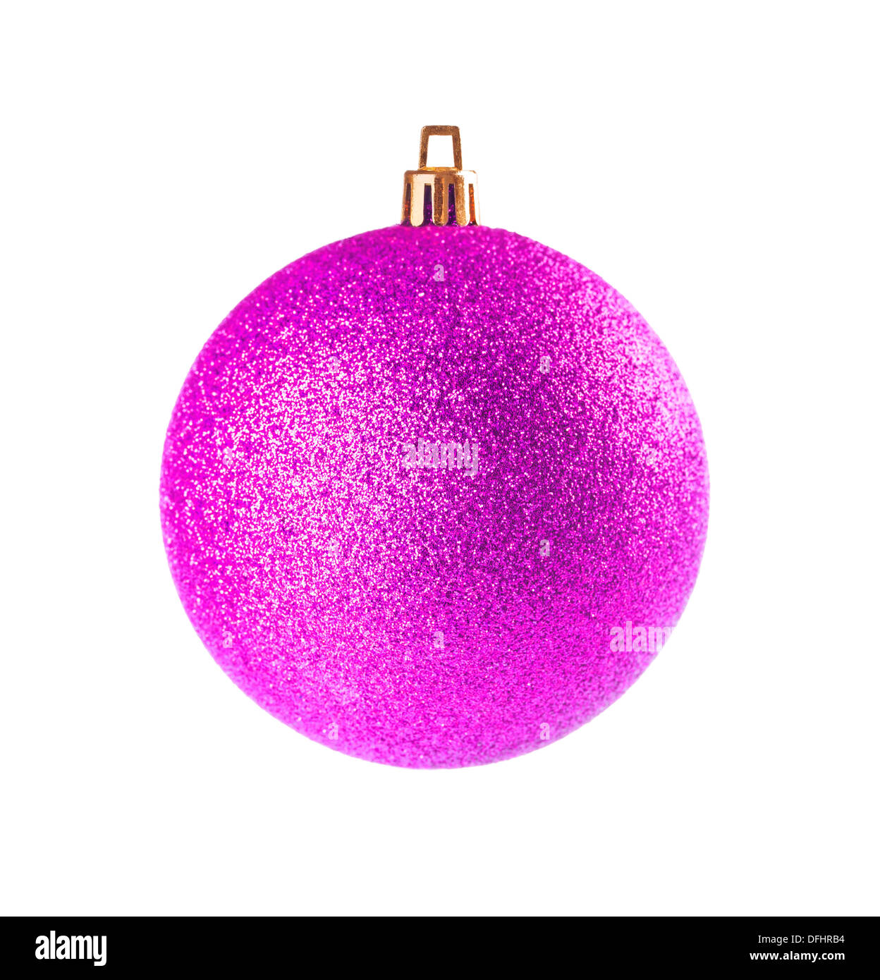 Pink Christmas ball on white background Stock Photo