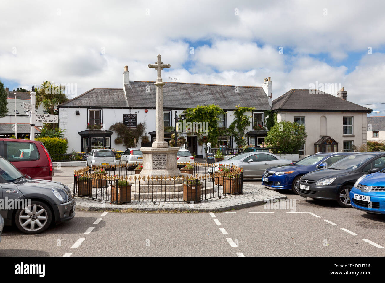 The village centre, St Keverne, Cornwall Stock Photo