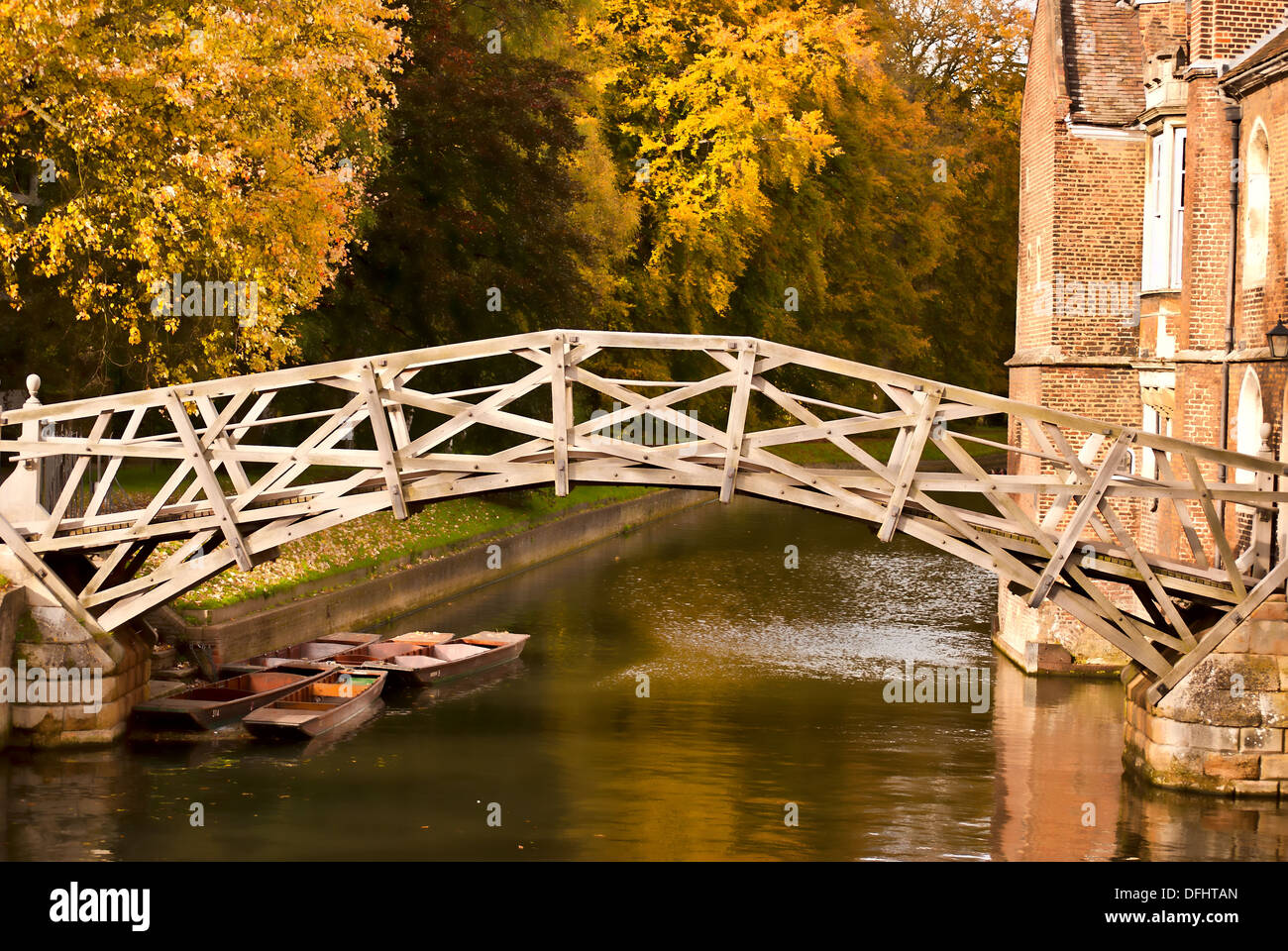 Mathematical bridge in Autumn Stock Photo