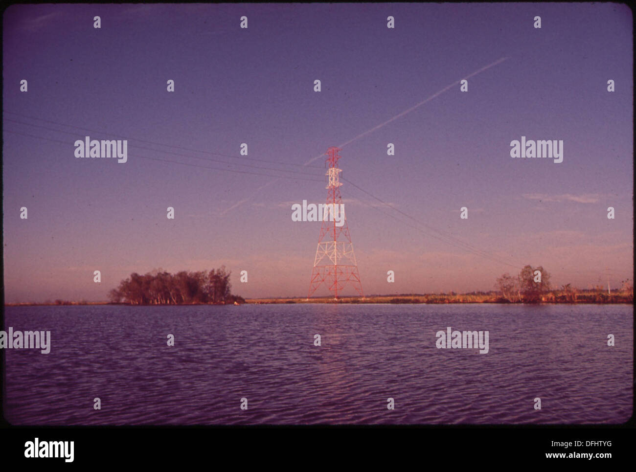 HIGH VOLTAGE UTILITY LINE CROSSES THE BAYOU WATERWAY