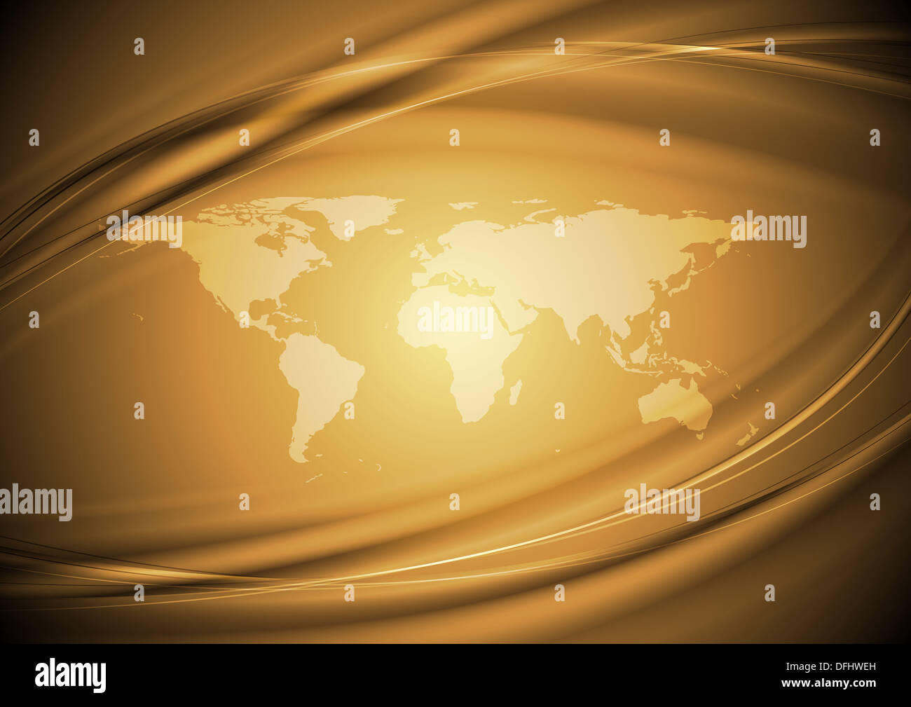 Abstract wavy background with world map. Eps 10 vector design Stock ...