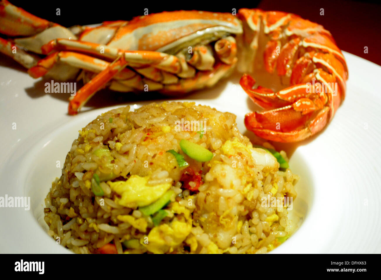 Fried rice with lobster meat and chili shrimp paste in Chinese