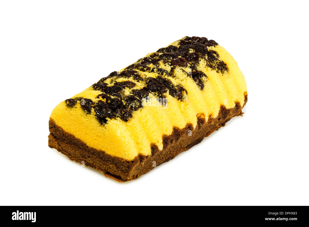 Butter cake with raisin on the top Stock Photo Alamy