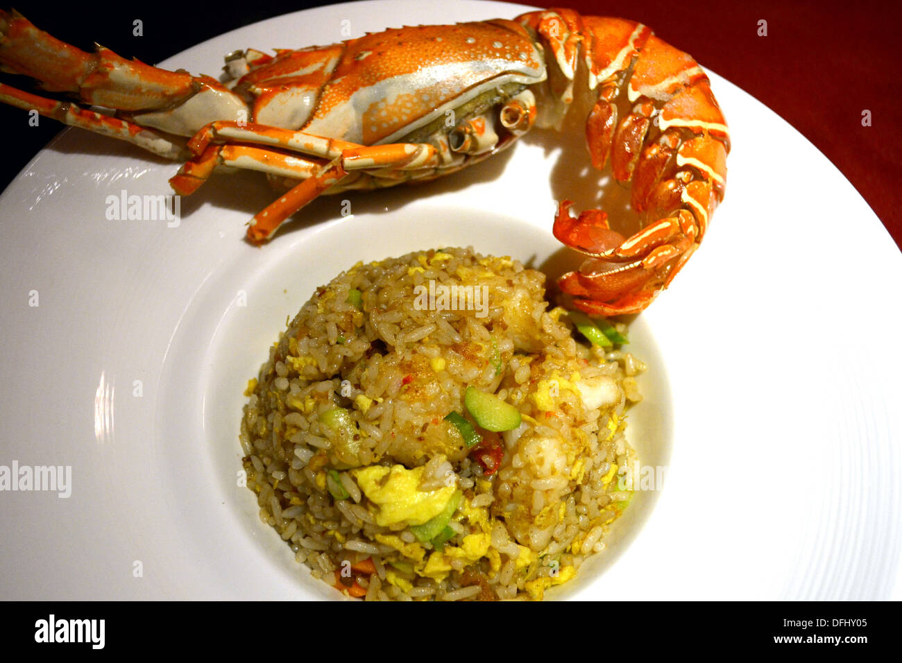 Fried rice with lobster meat and chili shrimp paste in Chinese