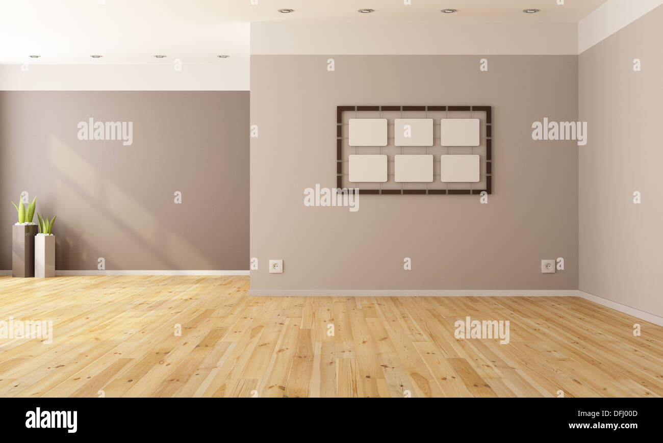 Minimalist interior without furniture rendering Stock Photo Alamy