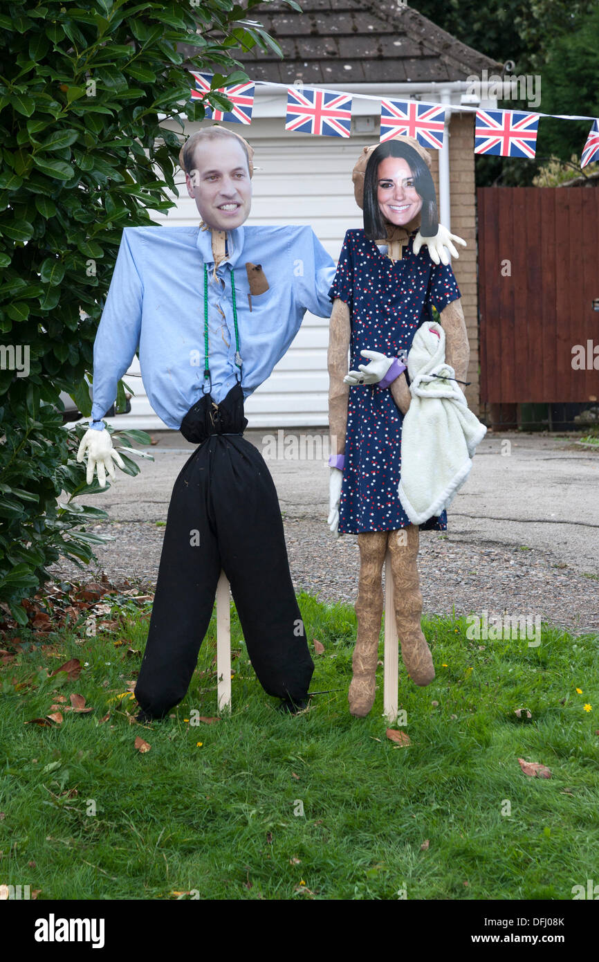 Great Doddington. Northamptonshire 5th October 2013. The Scarecrow Festival and Harvest  Celebration 5/6th October. Local residences made the scarecrows to display in the streets and front gardens of the village for this weekend Credit:  Keith J Smith./Alamy Live News Stock Photo