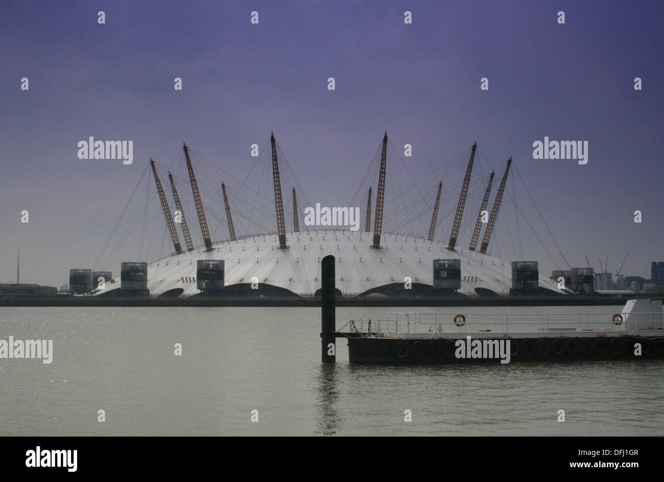 O2 arena from across the river Stock Photo - Alamy