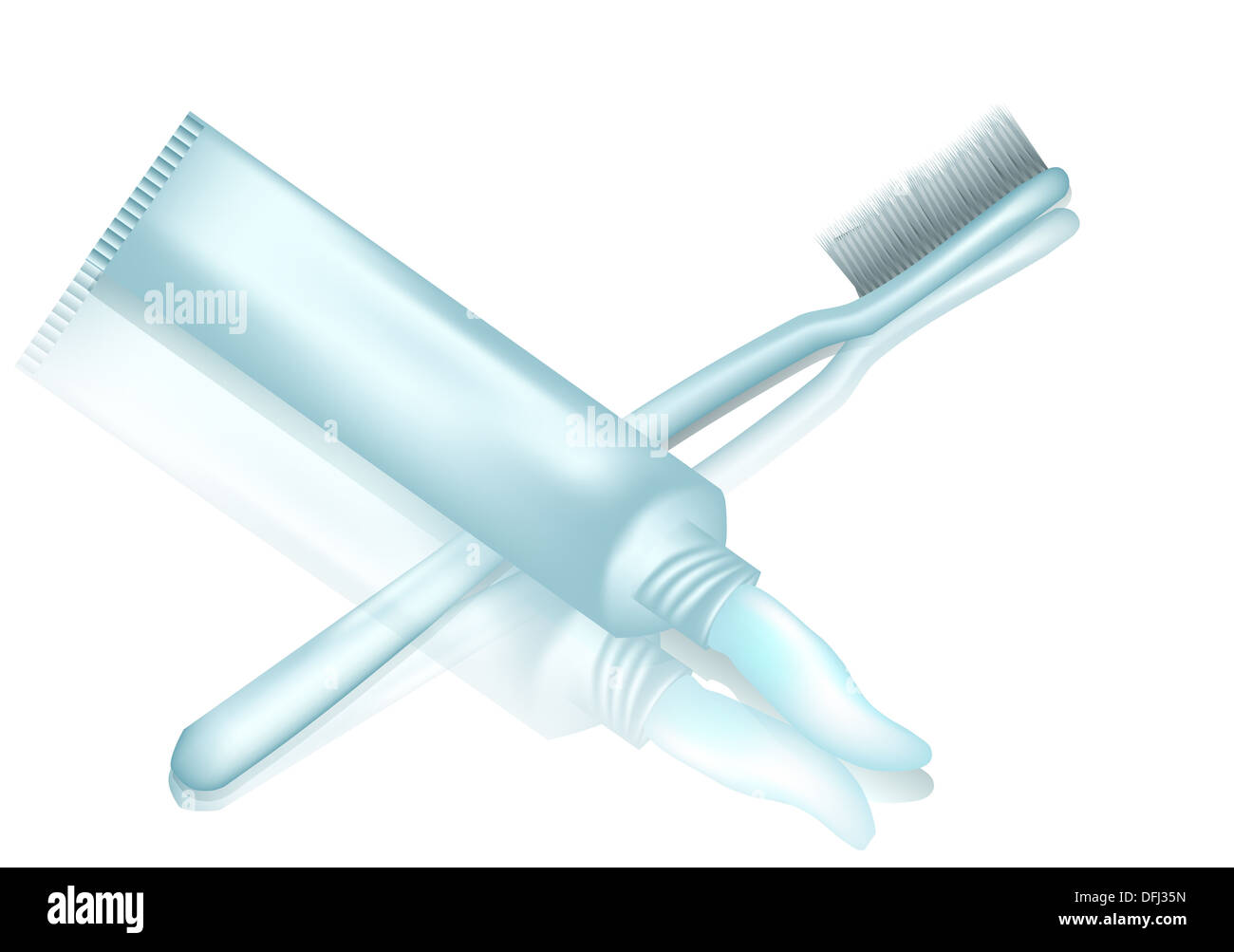 toothbrush and toothpaste isolated on white background Stock Photo - Alamy