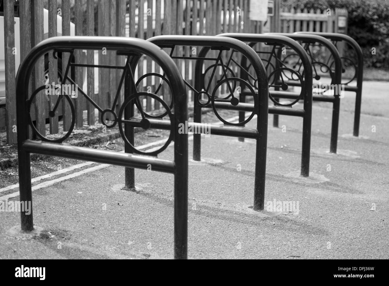 Bicycle Framed Bicycle Rack Stock Photo