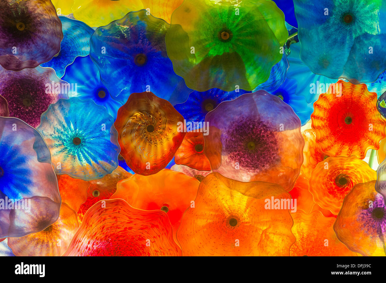 The Hand Blown Glass Flower Ceiling at the Bellagio Hotel in Las Vegas
