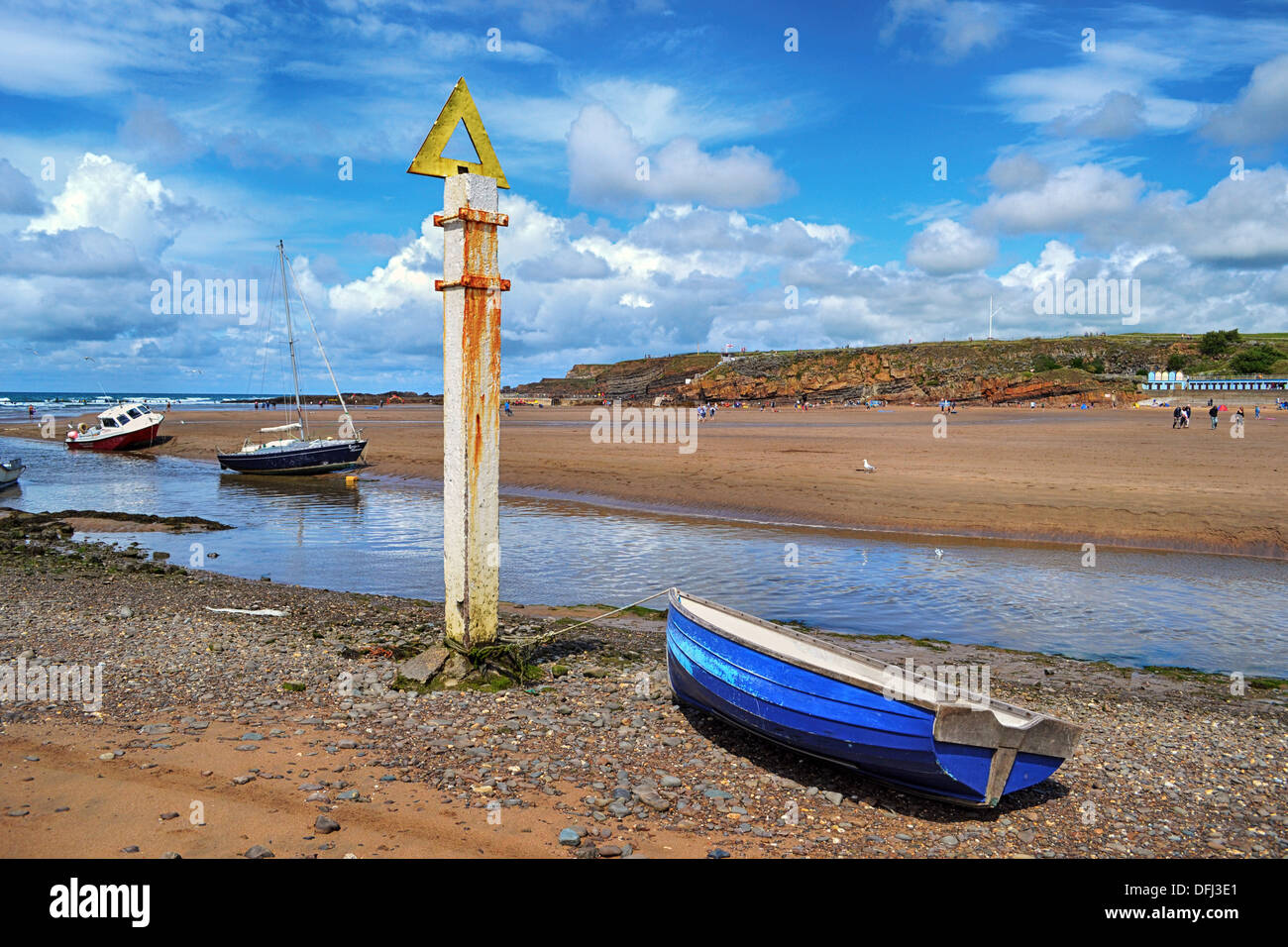 Beached boats in Bude Stock Photo Alamy