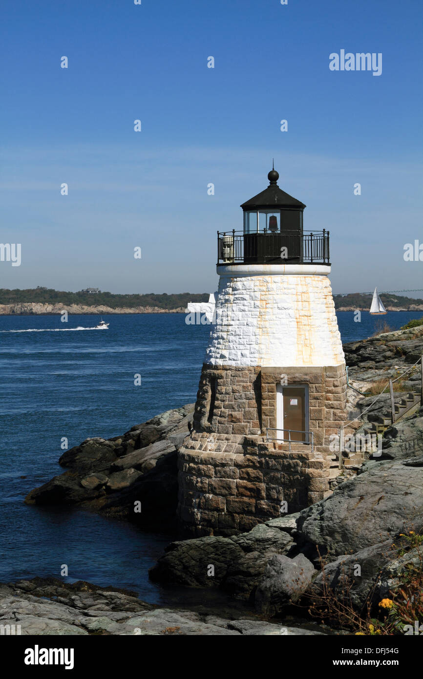 Castle Hill Lighthouse, Newport Rhode Island, USA Stock Photo