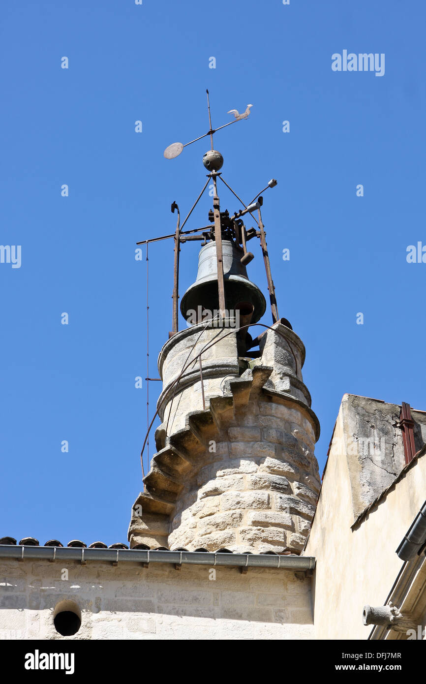 Ancient bell tower, Sommieres, France Stock Photo
