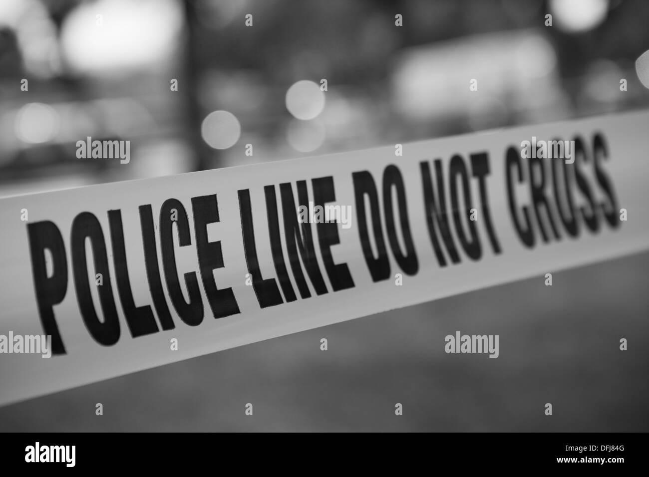 Police Line tape at a crime scene - Washington, DC USA Stock Photo