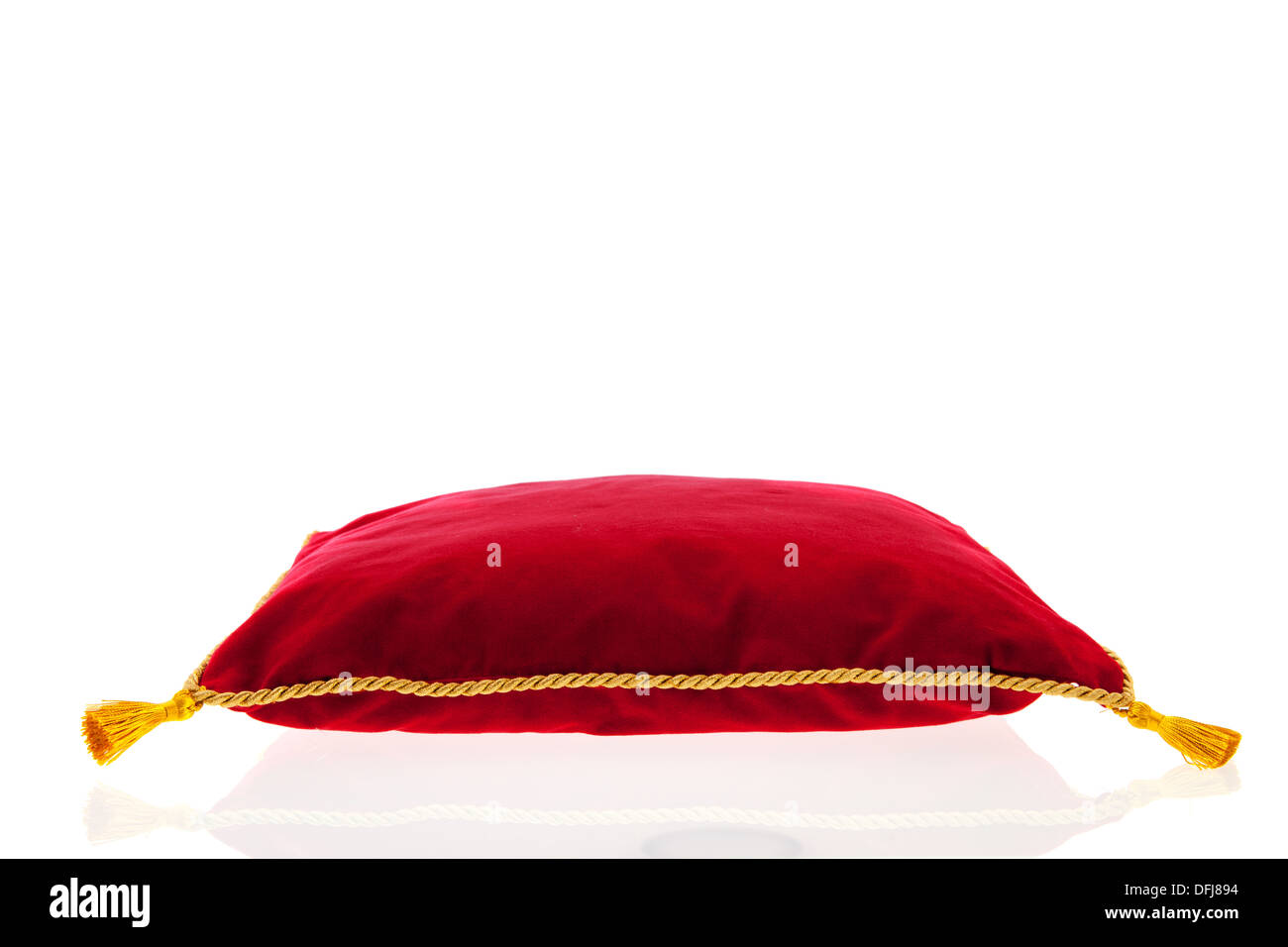 Red velvet pillow deals with gold tassels