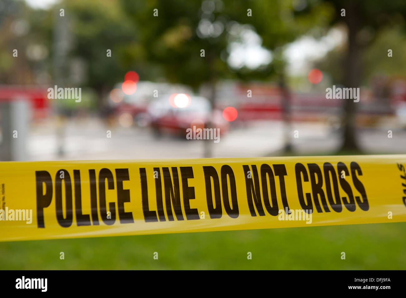 Police Line tape at a crime scene - Washington, DC USA Stock Photo