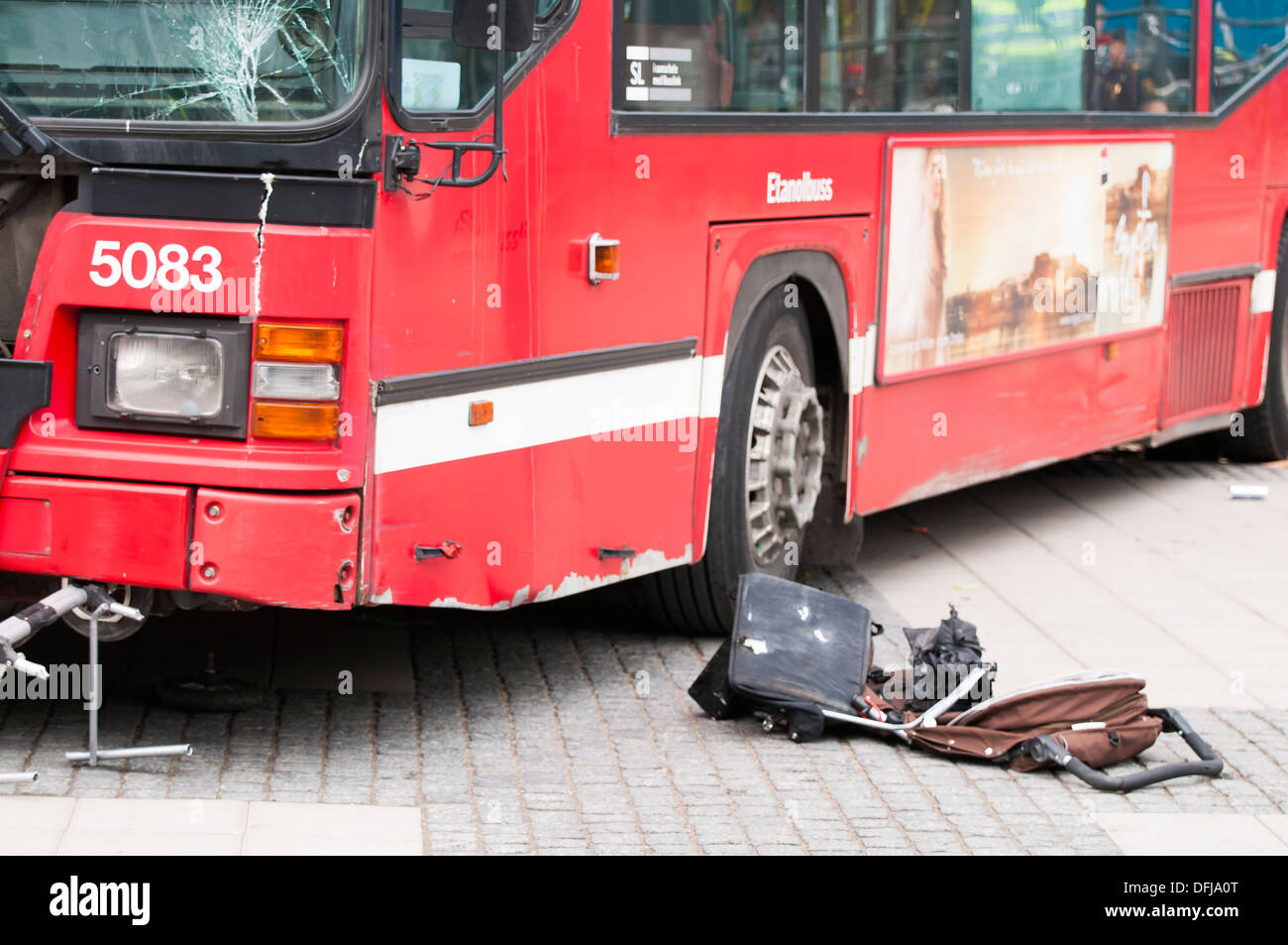 Bus accident Stock Photo