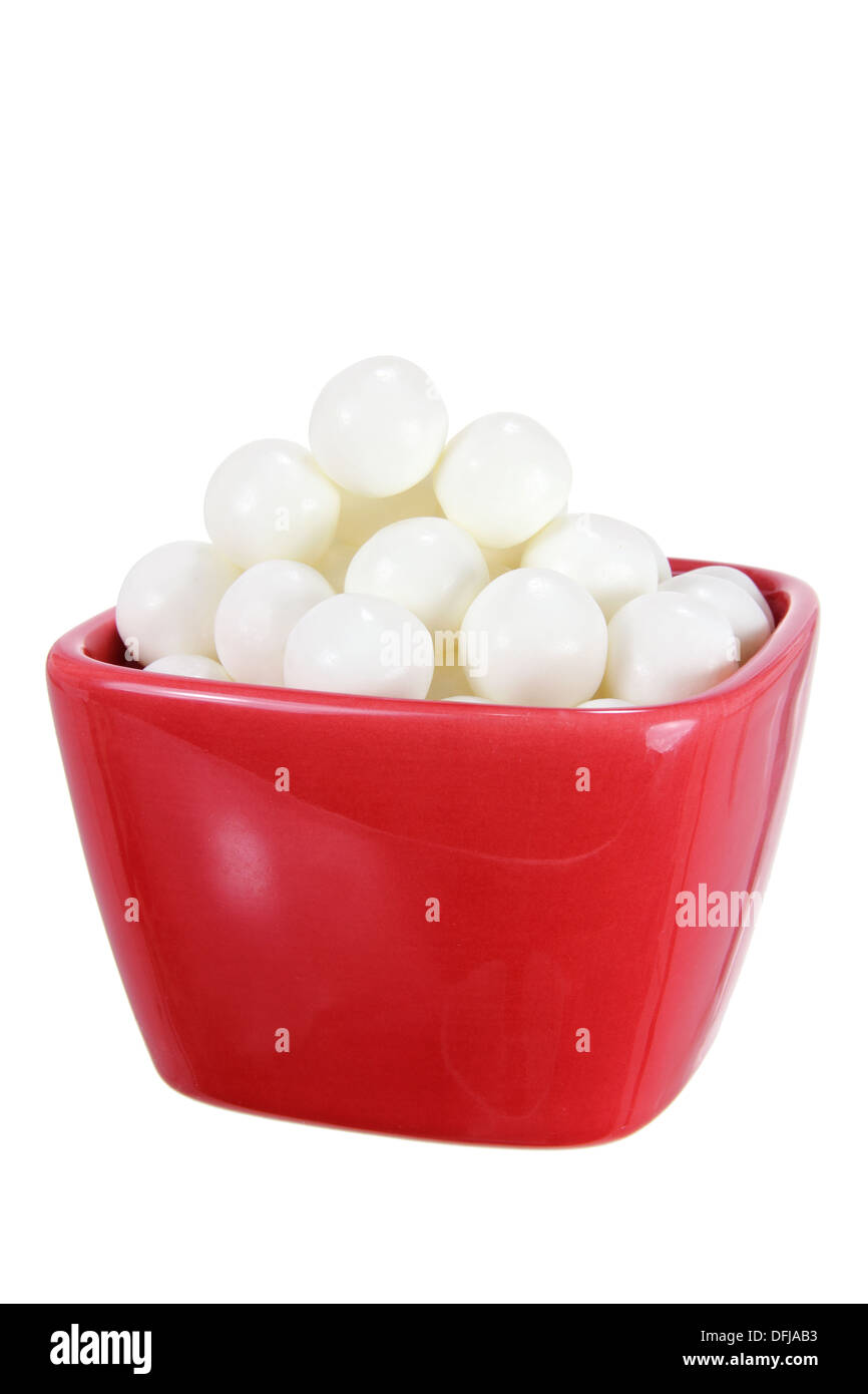 Peppermint Candies in Bowl Stock Photo