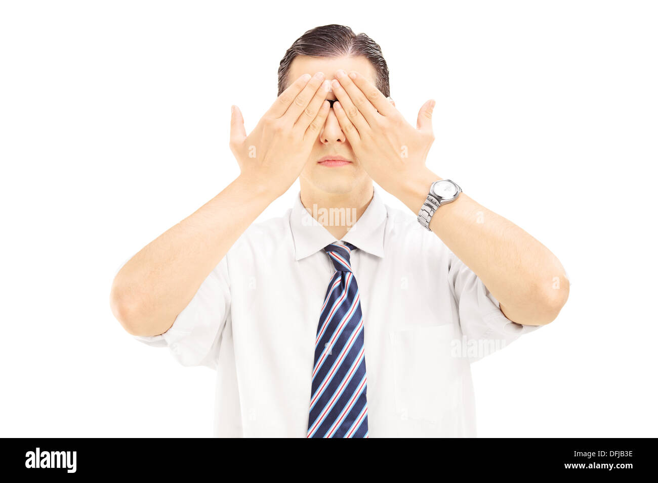 Hands Over Eyes, Scared High Resolution Stock Photography and Images