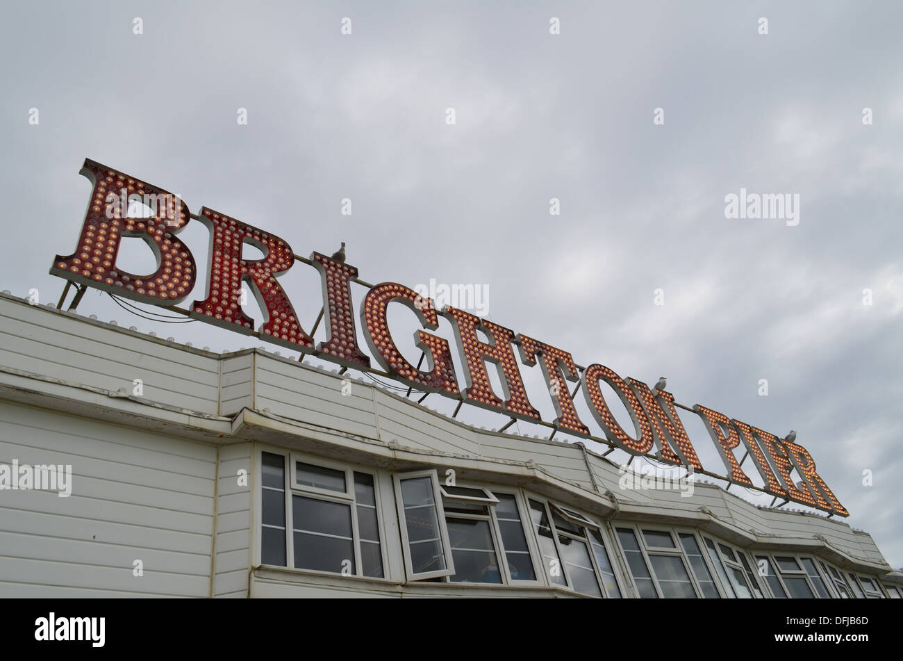Brighton Pier illuminated sign Stock Photo Alamy